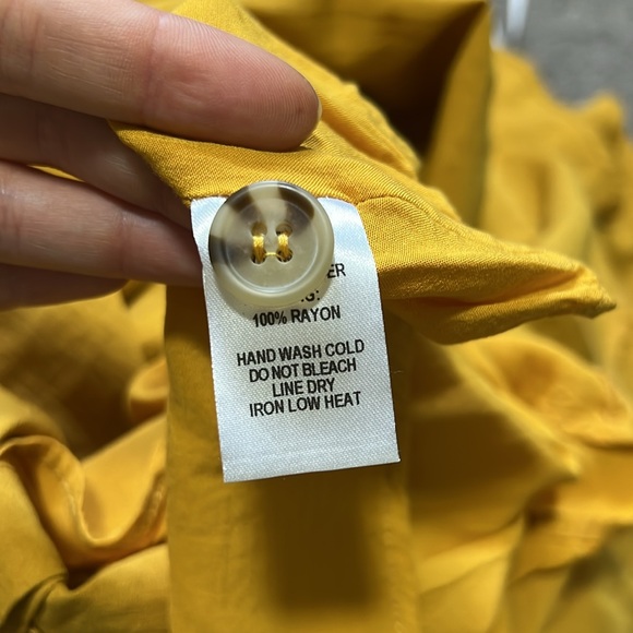 Lulus When We First Met Dress Button Front Mustard Yellow size medium - Picture 8 of 9